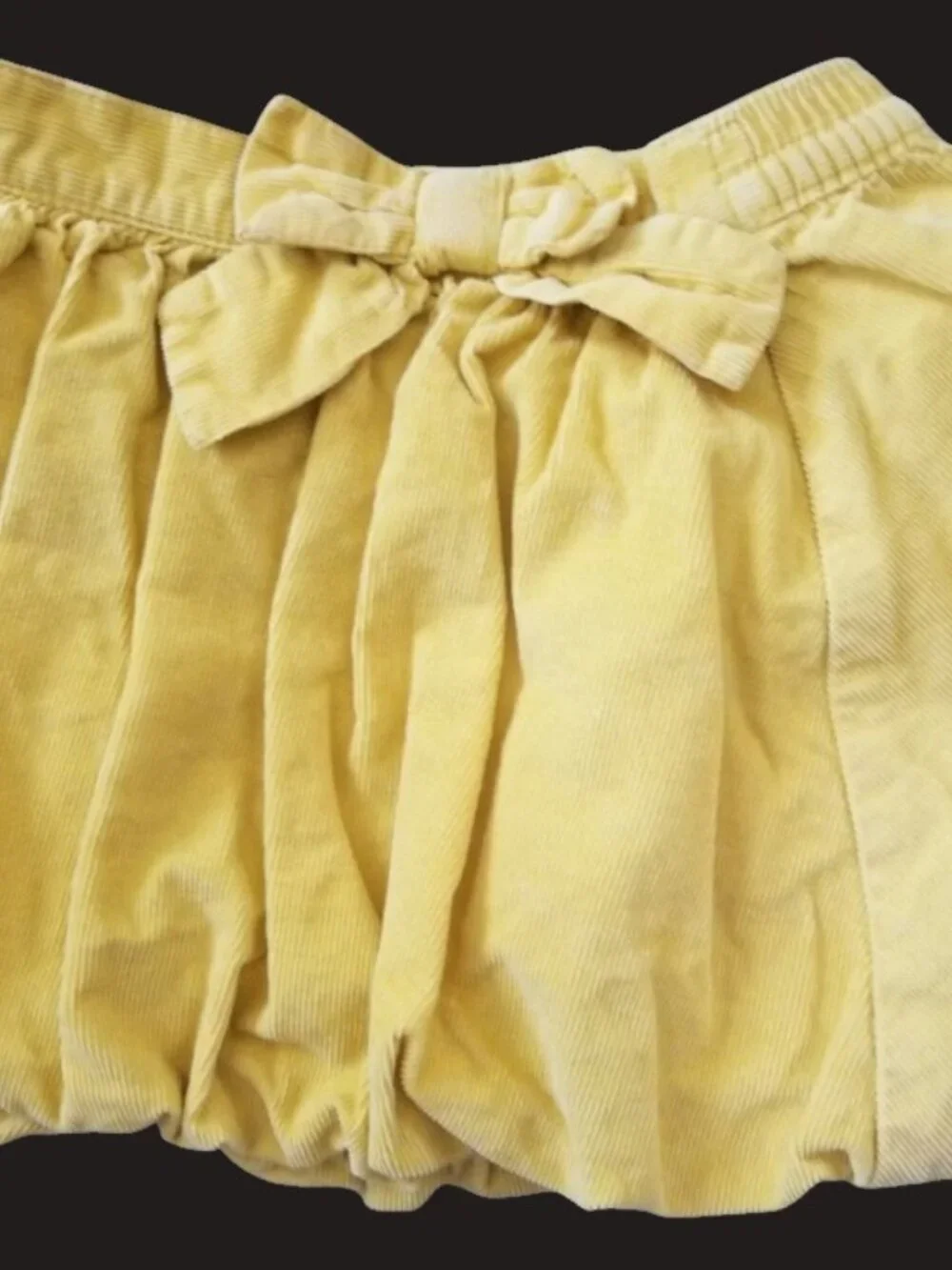 CHEROKEE Lined Yellow Corduroy Bubble Skirt Girls Size 3T Bow Trim
